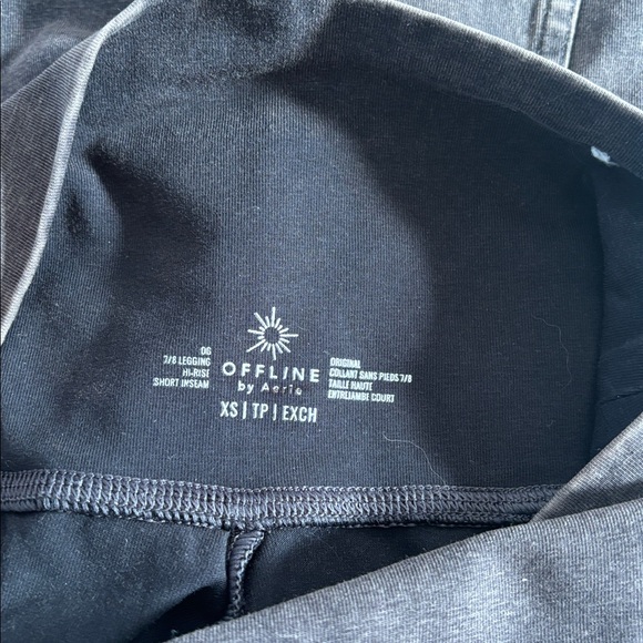 Aerie OFFLINE 7/8 High‑Rise Leggings – XS Short | Brown Denim Wash Activewear - Picture 6 of 7